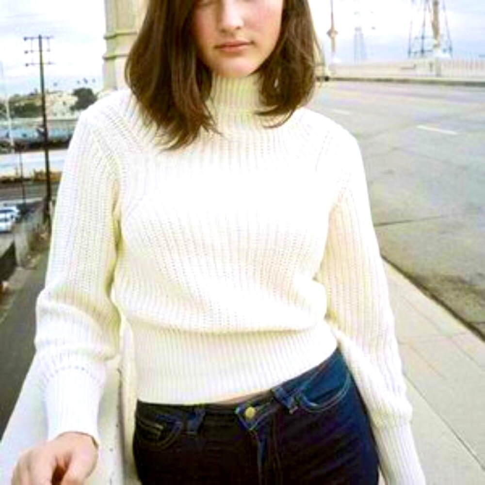 American Apparel cropped cotton turtleneck sweater